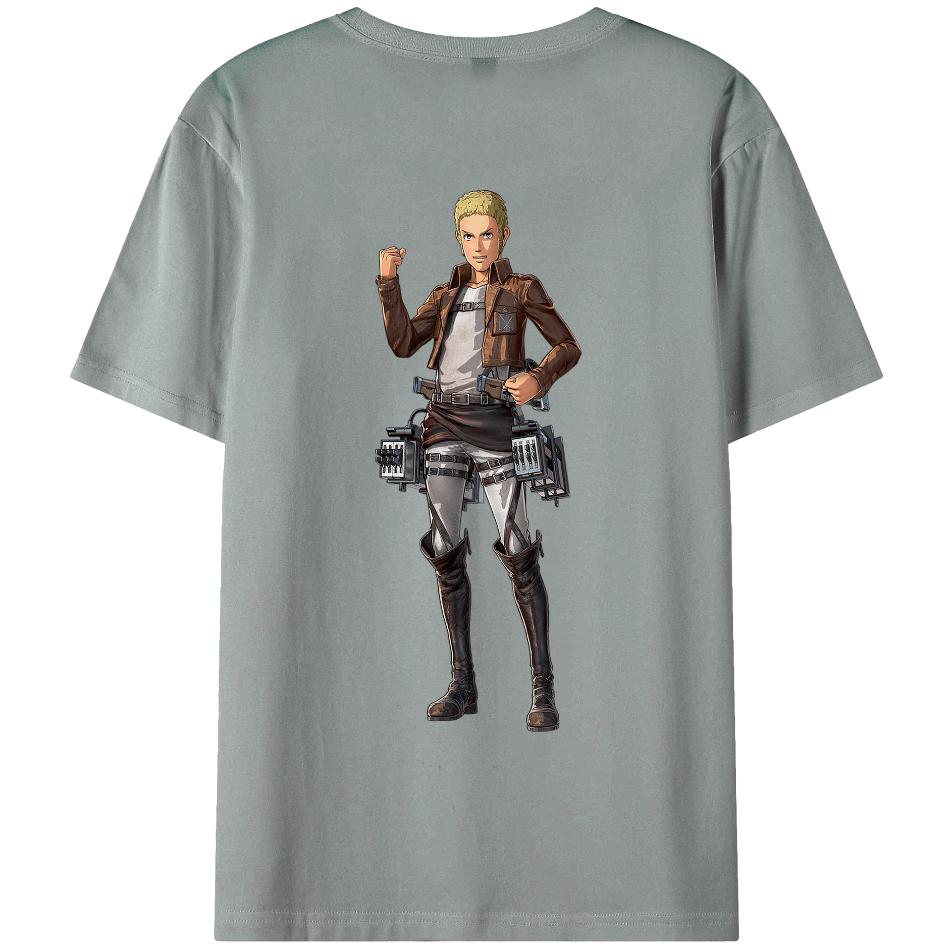 （画像用） 進撃の巨人 ライナー・ブラウン Attack on Titan Reiner Braun 綿100％ メンズ半袖Tシャツ（バックプリント） 通気性